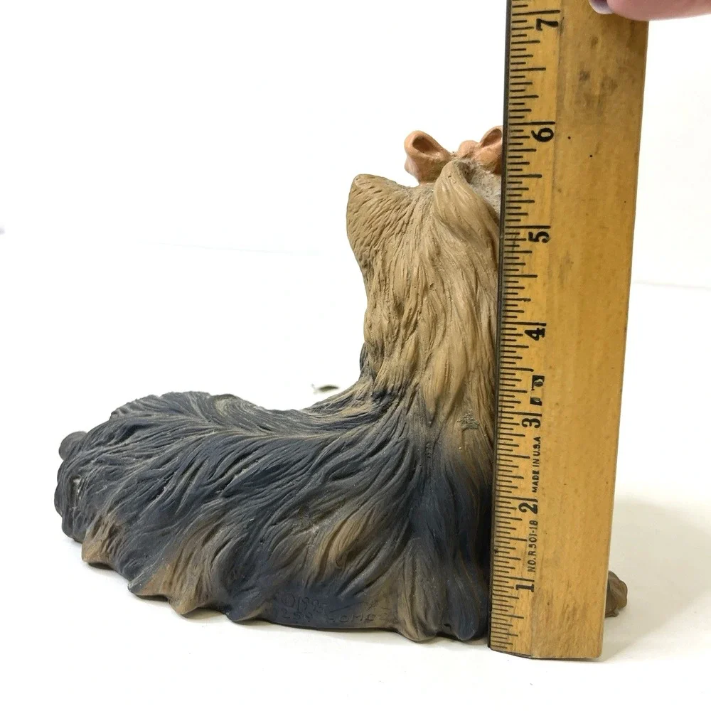 Vintage 1993 Yorkshire Terrier Homco Resin Dog Figurine Yorkie Pink Bow 8x4x6 2#